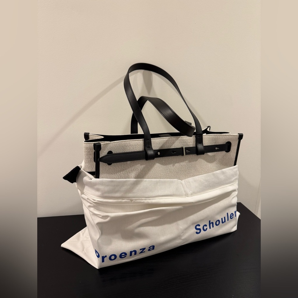 Proenza Schouler Cream and Black Tote Bag - Picture 10 of 11